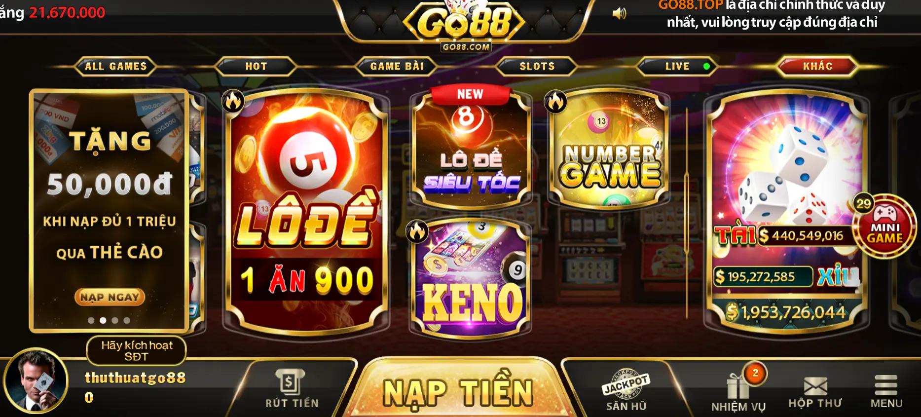 Tổng quan chung về tựa game number game Go 88 