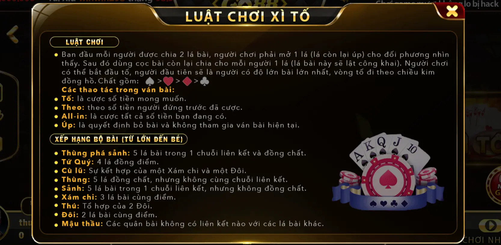 Những lựa chọn khi đặt cược trong game Poker tại Go88 online