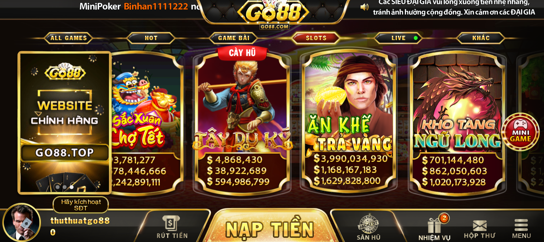 Kinh nghiệm chơi Tây Du Ký tại Go 88 